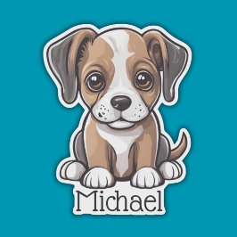 Adesivo Cachorro De Olhos Amplos Monograma À Prova De Água