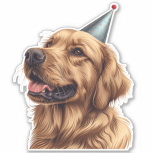 Adesivo Cachorro de Ouro de Aniversário