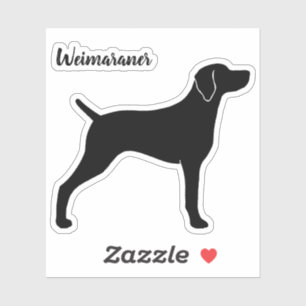 Adesivo Cachorro de Weimaraner Silhout Weim Vinyl Sticker