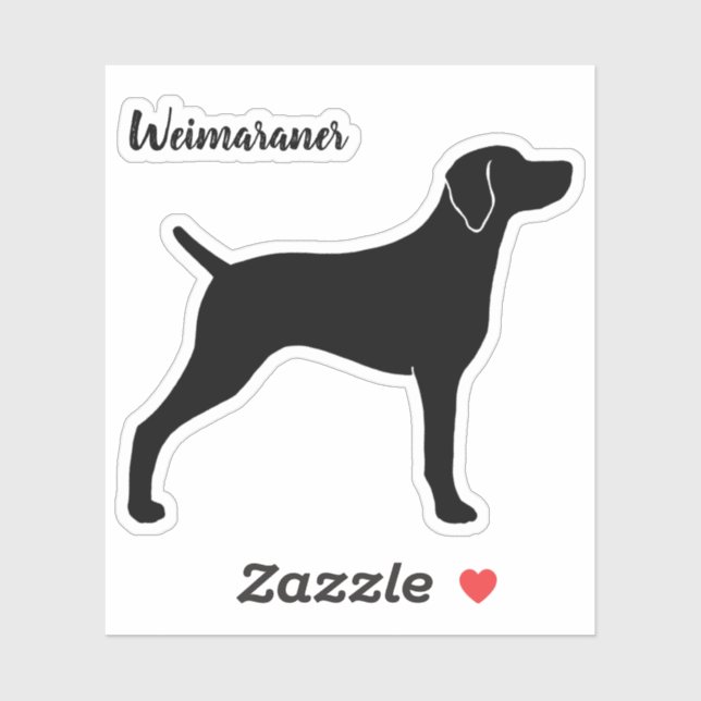 Adesivo Cachorro de Weimaraner Silhout Weim Vinyl Sticker (Folha)