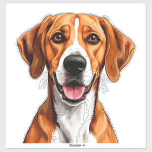 Adesivo Cachorro English Foxhound Expressão Brilhante e Al