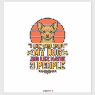 Adesivo Cachorro Engraçado Amante Citação Vintage Design V