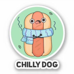 Adesivo Cachorro Engraçado Chili Hot Dog Pun