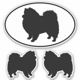 Adesivo Cachorro Eskimo Americano Silhout Vinyl Sticker Se