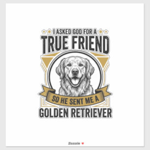 Adesivo Cachorro Golden Retriever Verdadeiro Amigo Vintage