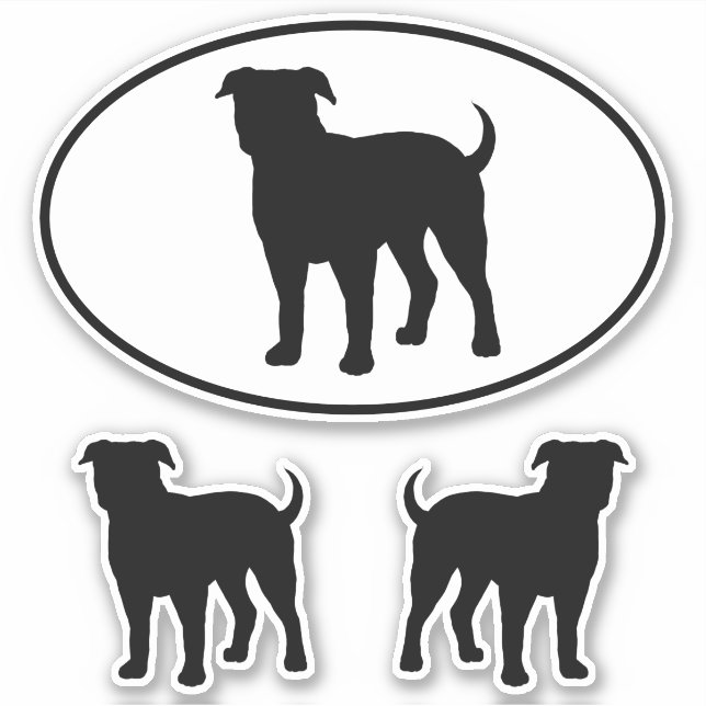 Adesivo Cachorro-Grande Americano Silhouettes Vinyl Sticke (Frente)