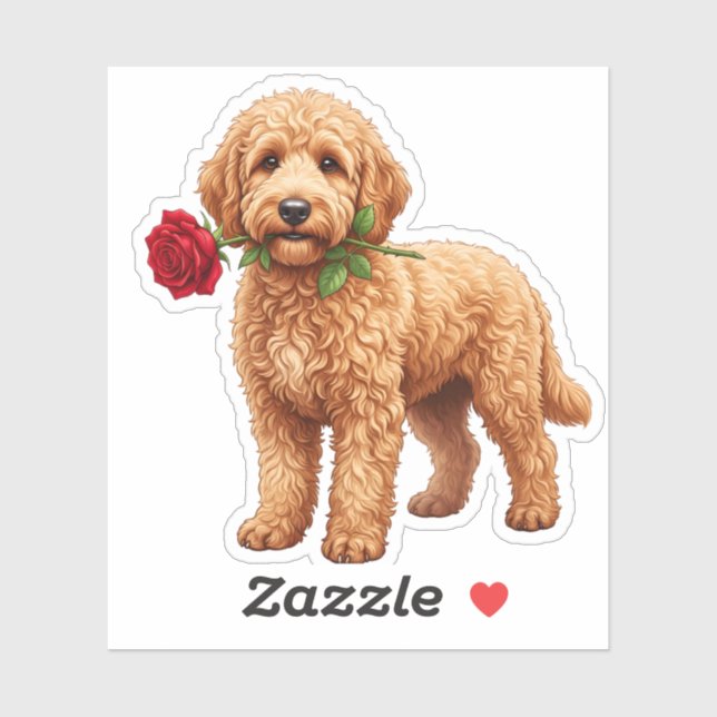 Adesivo Cachorro Labradoodle Fofo (Folha)