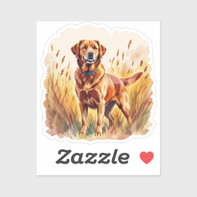 Adesivo Cachorro Labrador Retriever Fox Red (Folha)
