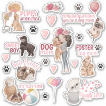 Cachorro Mãe Vinil Stickers