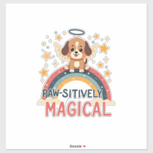 Adesivo Cachorro Mágico Positivamente Vintage Arco-íris An