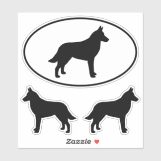 Adesivo Cachorro Malinois Belga Silhouettes Vinyl Sticker