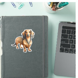 Adesivo Cachorro Marrom Dachshund Pet 