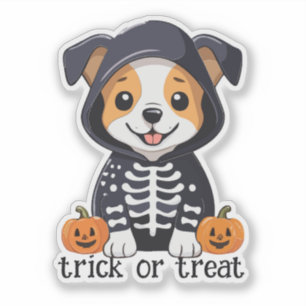 Adesivo Cachorro na fantasia de Halloween
