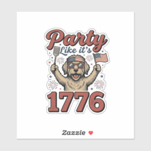 Adesivo Cachorro Patriótico Festa Como Se Fosse 1776 Camis