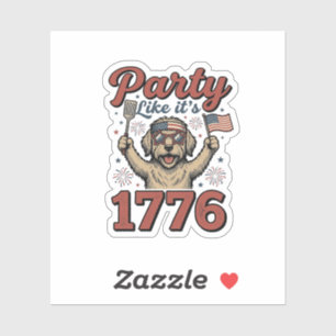 Adesivo Cachorro Patriótico Festa Como Se Fosse 1776 Camis