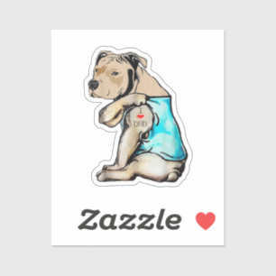 Adesivo Cachorro Pitbull Eu Adoro Pai Tatuando Família Eng