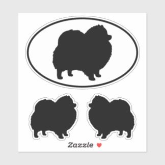Adesivo Cachorro Pomerano Negro Silhouettes VinilSticker