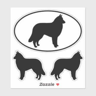 Adesivo Cachorro-prateado belga Silhouettes Vinyl Sticker