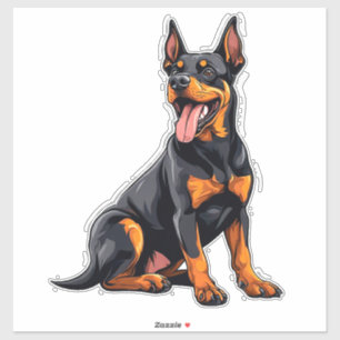 Adesivo Cachorro Preto e Marrom Feliz