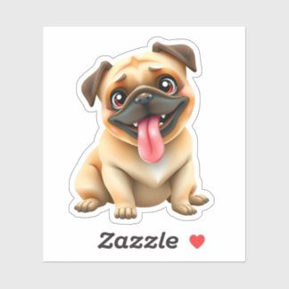 Adesivo Cachorro Pug Fofo