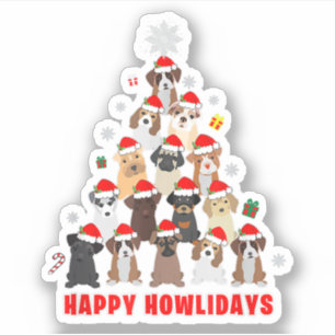 Adesivo Cachorro Sobre Camisa De Natal T-Shirt Com Present