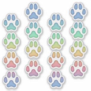 Adesivo Cachorros-Arco-Íris Médios Pawprint Animais Rastre