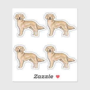 Adesivo Cachorros Cute Cartoon Retriever Dourado Amarelo