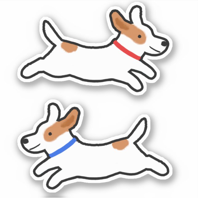 Adesivo Cachorros Cutis Jack Russell Terrier Puppy Sticker (Frente)