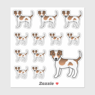 Adesivo Cachorros De Cachorro Castanho E Branco Dinamarqu