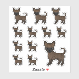Adesivo Cachorros de Cartoon Casaco Chihuahua Cute Brindle