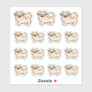 Adesivo Cachorros de Cartoon em Cute de Cream Sable Tibeta