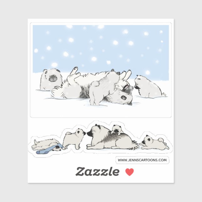 Adesivo Cachorros-de-coleira-branca a pintar vinil-adesivo (Folha)