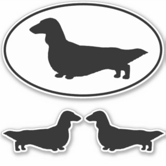 Adesivo Cachshund Dog Silhouettes Sticker
