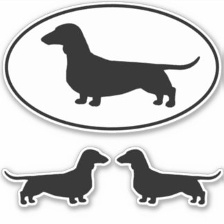 Adesivo Cachshund Wiener Dog Silhouettes Vinil Sticker