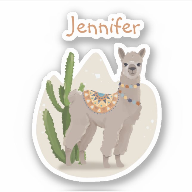 Adesivo Cacto de Llama de Festa (Frente)