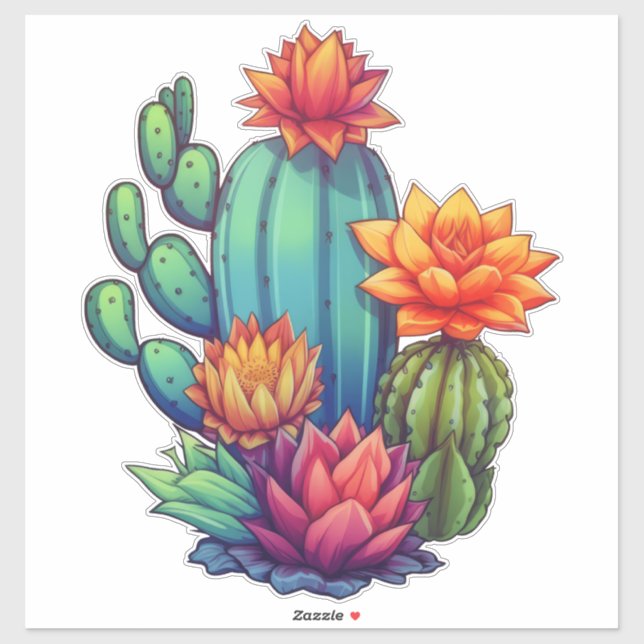 Adesivo Cactus bonito (Folha)