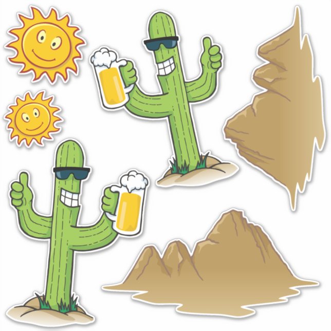 Adesivo Cactus com Coletor de Cerveja (Frente)