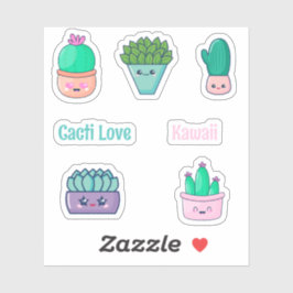 Adesivo Cactus Cute Kawaii
