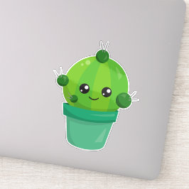 Adesivo Cactus Cute, Kawaii Cactus, Cactus Verde, Pote