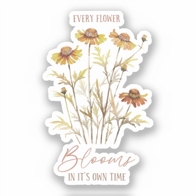Adesivo Cada Flor Bloqueia No Seu Próprio Tempo (Frente)