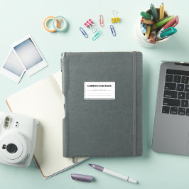 Adesivo Caderno de Composição Preto e Branco Retângulo Arr