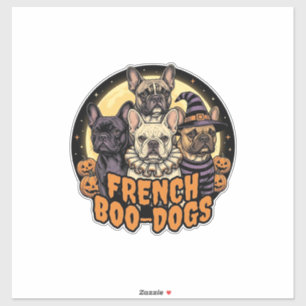 Adesivo Cães de Boo Franceses Design de Bulldog Francês de