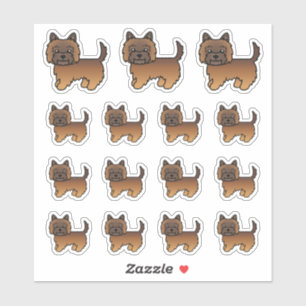 Adesivo Cães de Cartoon de Cute do Cairn Terrier Red Brind