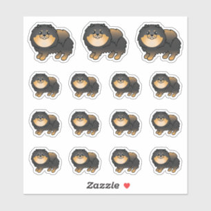 Adesivo Cães de Cartoon Pomeranianos E Pretos