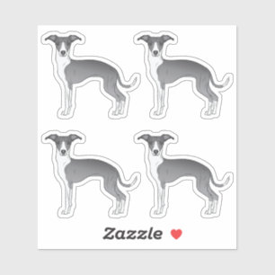 Adesivo Cães de desenho animado galgos italianos azuis e b