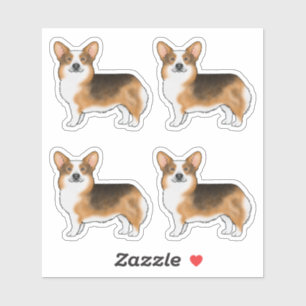 Adesivo Cães de desenho animado Tri Pembroke Welsh Corgi d