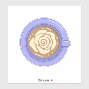Adesivo Café com Flor de Rosa