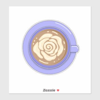 Adesivo Café com Flor de Rosa
