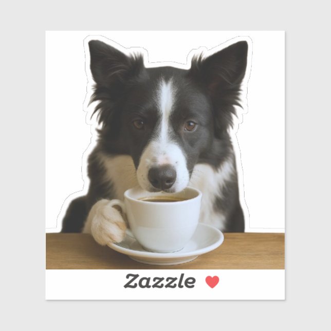 Adesivo Café com o Collie (Folha)