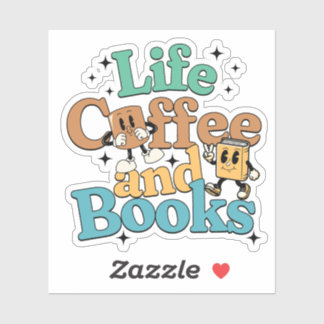 Adesivo Café Da Vida E Livros Sobre Livros